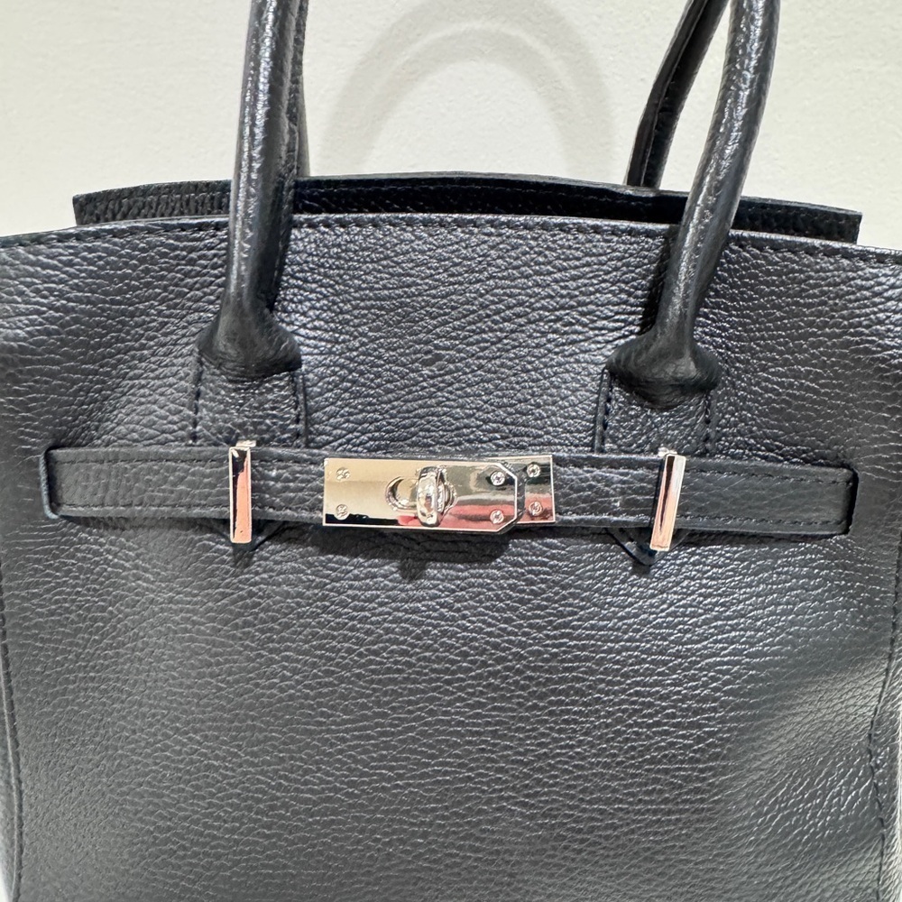 SOFIA CARDONI Black Leather Bag With Top Handles - Picture 6 of 16